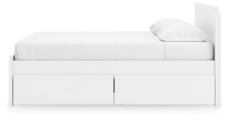 Onita White King Panel Platform Bed with 2 Side Storage by Ashley at Eve Furniture