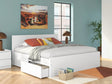 Onita White King Panel Platform Bed with 2 Side Storage by Ashley at Eve Furniture