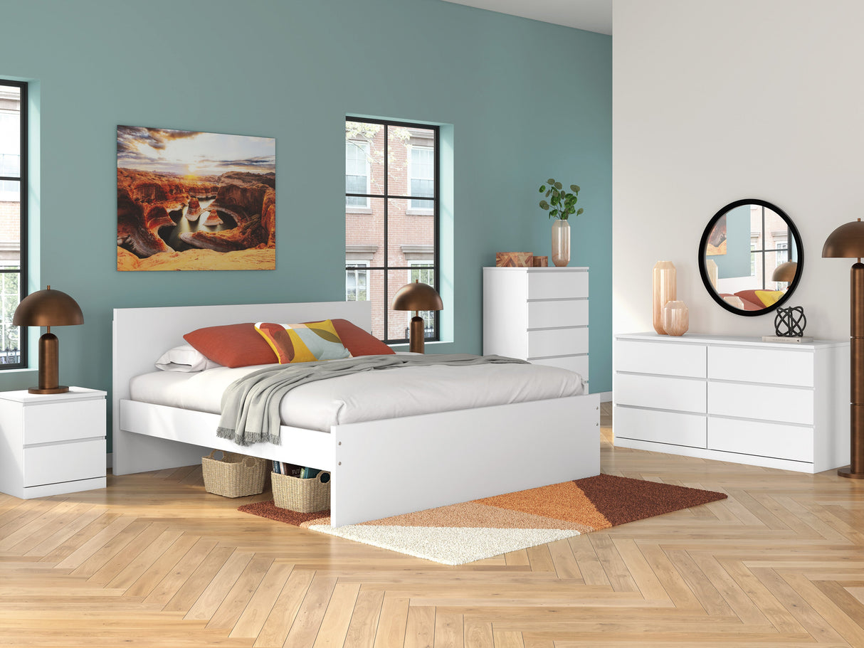 Onita White Panel Platform Bedroom Set by Ashley at Eve Furniture