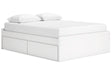 Onita White Queen Storage Platform Base Bed with 4 Drawers by Ashley at Eve Furniture