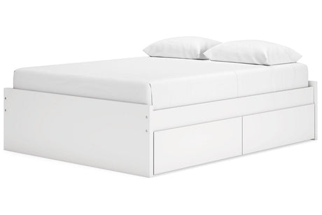 Onita White Queen Storage Platform Base Bed with 4 Drawers by Ashley at Eve Furniture