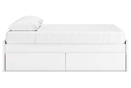 Onita White Queen Storage Platform Base Bed with 4 Drawers by Ashley at Eve Furniture