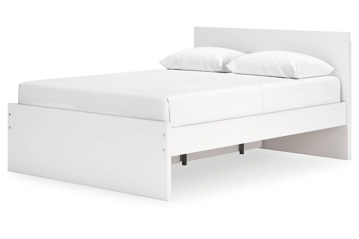 Onita White Queen Storage Platform Bed with 2 Drawers by Ashley at Eve Furniture