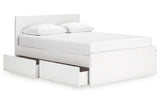 Onita White Queen Storage Platform Bed with 2 Drawers by Ashley at Eve Furniture