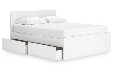 Onita White Queen Storage Platform Bed with 2 Drawers by Ashley at Eve Furniture