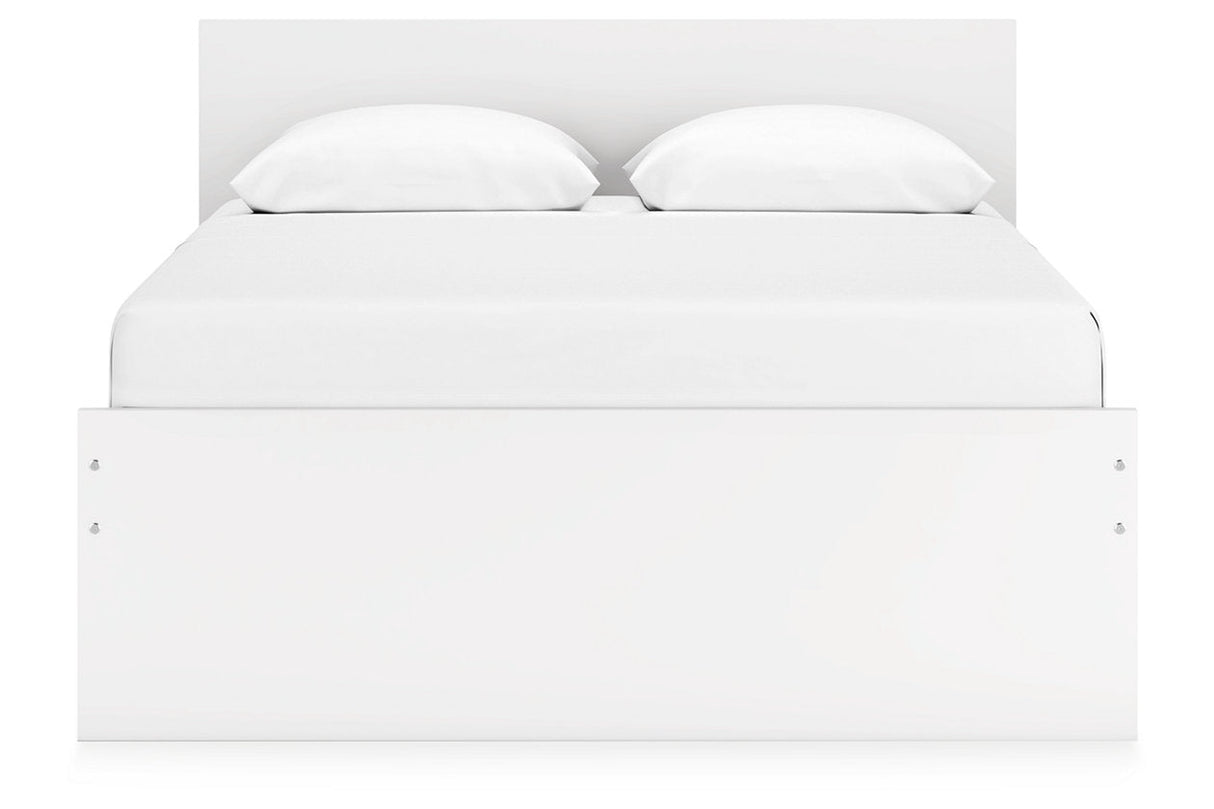 Onita White Queen Storage Platform Bed with 2 Drawers by Ashley at Eve Furniture