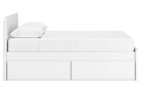 Onita White Queen Storage Platform Bed with 2 Drawers by Ashley at Eve Furniture