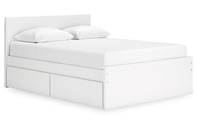 Onita White Queen Storage Platform Bed with 2 Drawers by Ashley at Eve Furniture