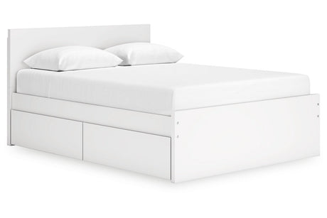 Onita White Queen Storage Platform Bed with 2 Drawers by Ashley at Eve Furniture