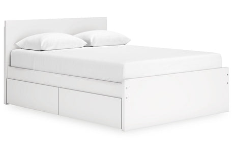 Onita White Queen Storage Platform Bed with 4 Drawers by Ashley at Eve Furniture