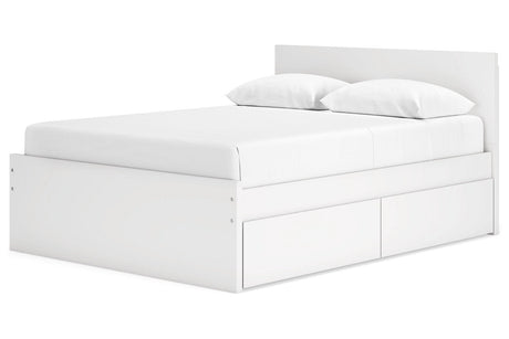 Onita White Queen Storage Platform Bed with 4 Drawers by Ashley at Eve Furniture