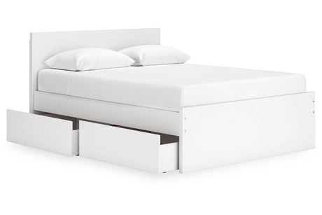 Onita White Queen Storage Platform Bed with 4 Drawers by Ashley at Eve Furniture