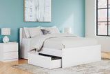 Onita White Queen Storage Platform Bed with 4 Drawers by Ashley at Eve Furniture
