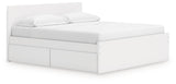 Onita White Storage Panel Platform Bedroom Set with 2 Drawers by Ashley at Eve Furniture