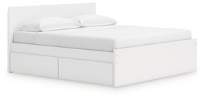 Onita White Storage Panel Platform Bedroom Set with 2 Drawers by Ashley at Eve Furniture
