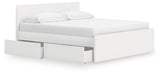 Onita White Storage Panel Platform Bedroom Set with 2 Drawers by Ashley at Eve Furniture