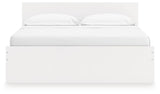 Onita White Storage Panel Platform Bedroom Set with 2 Drawers by Ashley at Eve Furniture
