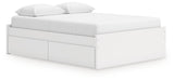 Onita White Storage Platform Bedroom Set with 2 Drawers by Ashley at Eve Furniture