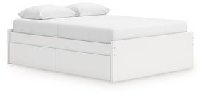 Onita White Storage Platform Bedroom Set with 2 Drawers by Ashley at Eve Furniture