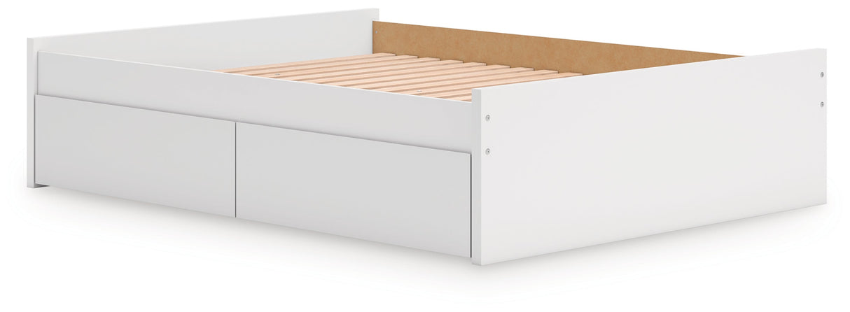 Onita White Storage Platform Bedroom Set with 2 Drawers by Ashley at Eve Furniture