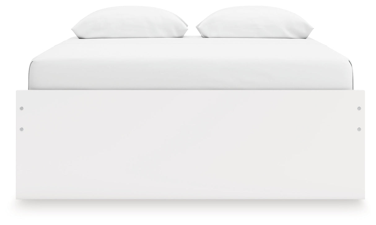 Onita White Storage Platform Bedroom Set with 2 Drawers by Ashley at Eve Furniture