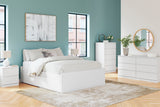 Onita White Storage Platform Bedroom Set with 2 Drawers by Ashley at Eve Furniture