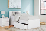 Onita White Twin Storage Platform Bed with 4 Drawers by Ashley at Eve Furniture