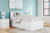 Onita White Twin Storage Platform Bed with 4 Drawers by Ashley at Eve Furniture