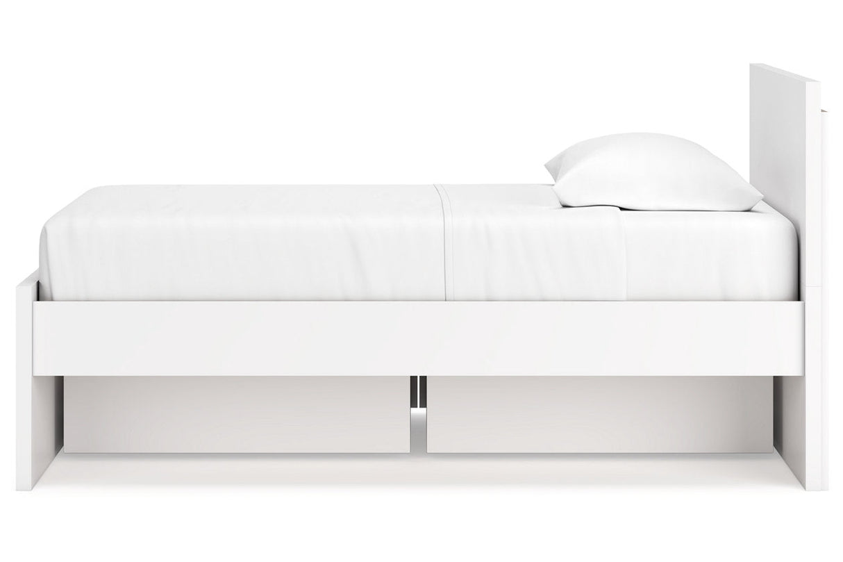 Onita White Twin Storage Platform Bed with 4 Drawers by Ashley at Eve Furniture