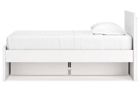 Onita White Twin Storage Platform Bed with 4 Drawers by Ashley at Eve Furniture