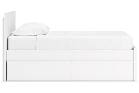 Onita White Twin Storage Platform Bed with 4 Drawers by Ashley at Eve Furniture