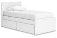 Onita White Twin Storage Platform Bed with 4 Drawers by Ashley at Eve Furniture
