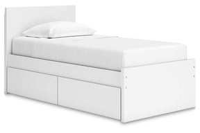 Onita White Twin Storage Platform Bed with 4 Drawers by Ashley at Eve Furniture