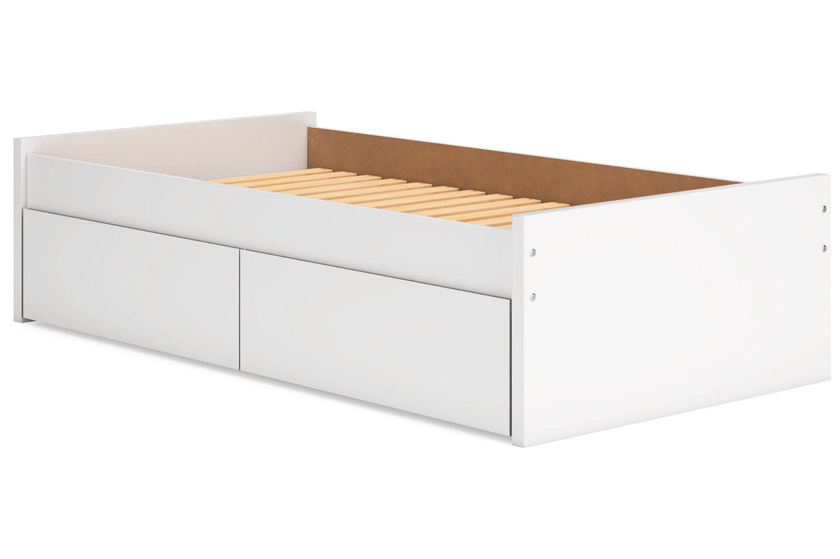 Onita White Youth Storage Platform Bedroom Set with 2 Drawers by Ashley at Eve Furniture
