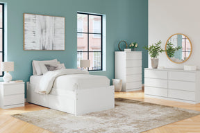 Onita White Youth Storage Platform Bedroom Set with 2 Drawers by Ashley at Eve Furniture