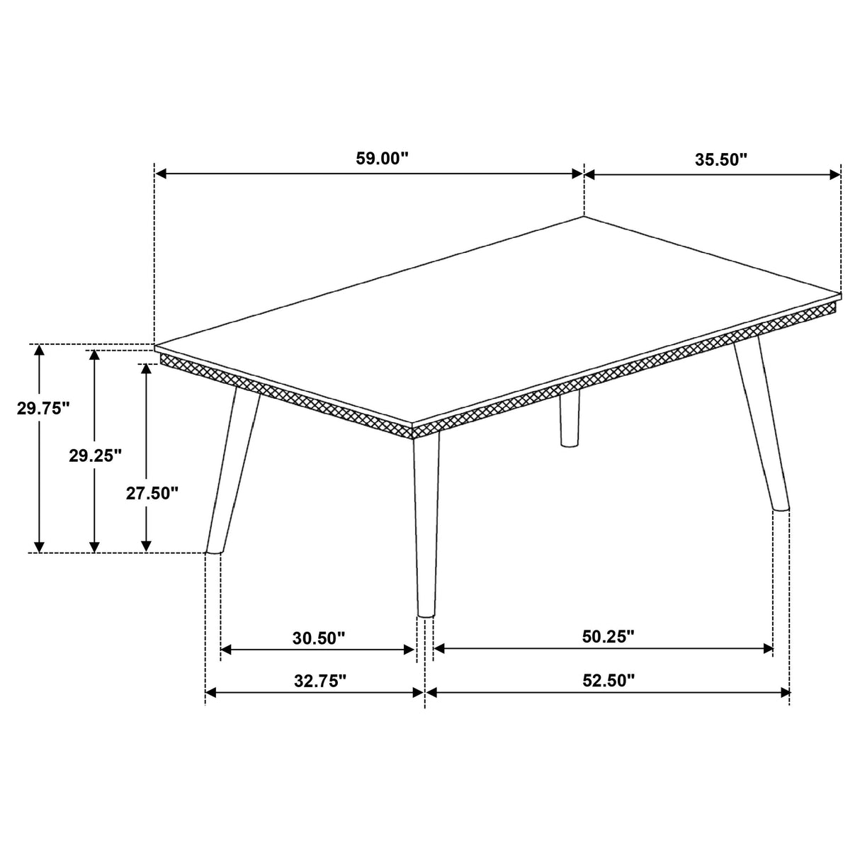 Onslow Dark Brown Rectangular Wood Dining Table by Coaster at Eve Furniture