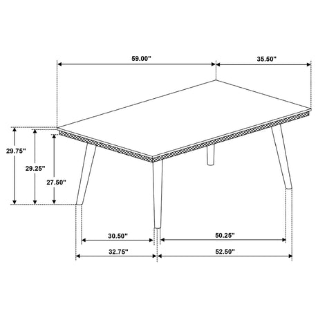 Onslow Dark Brown Rectangular Wood Dining Table by Coaster at Eve Furniture