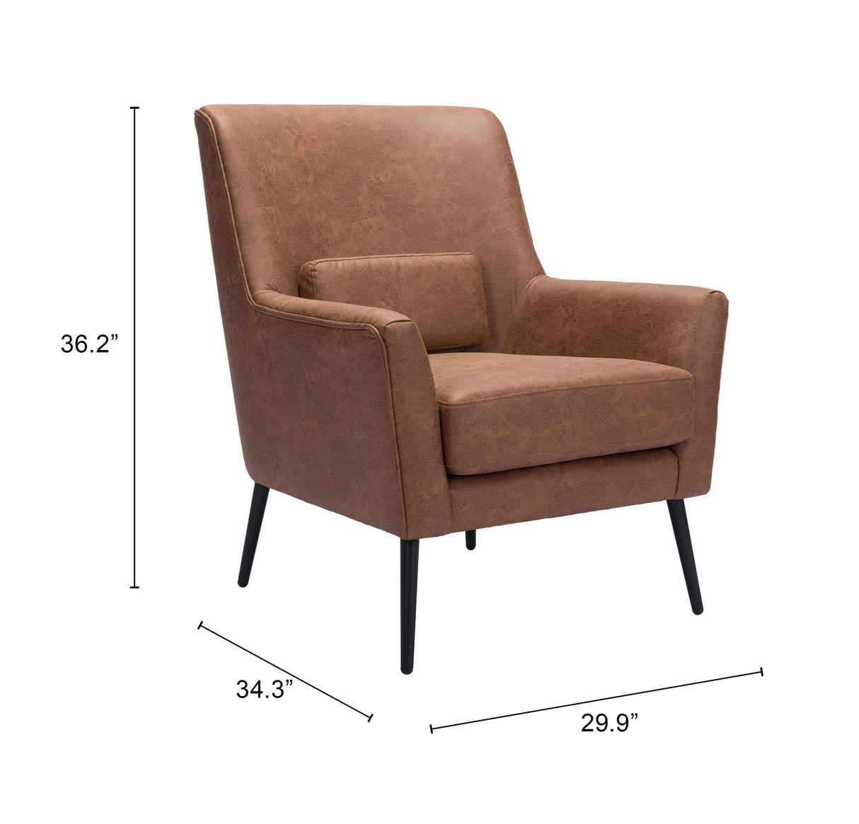 Ontario Vintage Brown Accent Chair by Zuomod at Eve Furniture