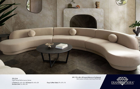 Onyx Black Ceramic Glass Coffee Table by Diamond Sofa at Eve Furniture