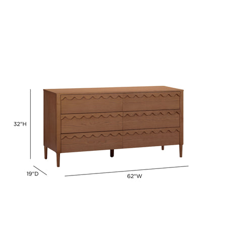 Oodle 62" 6-Drawer Dresser by TOV Furniture at Eve Furniture