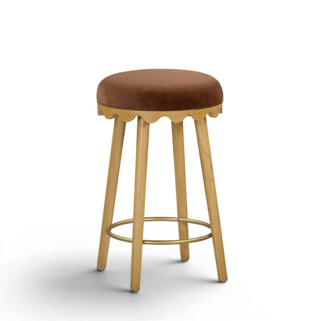 Oodle Bronze Performance Vegan Mohair Natural Counter Stool by TOV Furniture at Eve Furniture