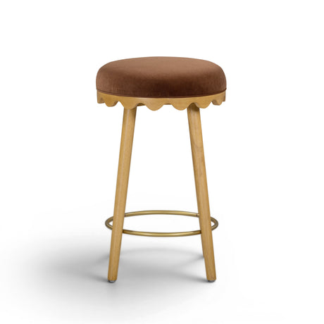 Oodle Bronze Performance Vegan Mohair Natural Counter Stool by TOV Furniture at Eve Furniture