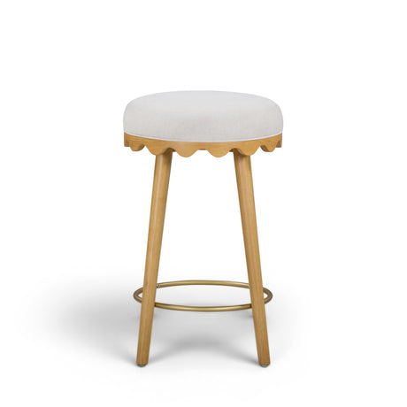 Oodle Cream Performance Vegan Mohair Natural Counter Stool by TOV Furniture at Eve Furniture