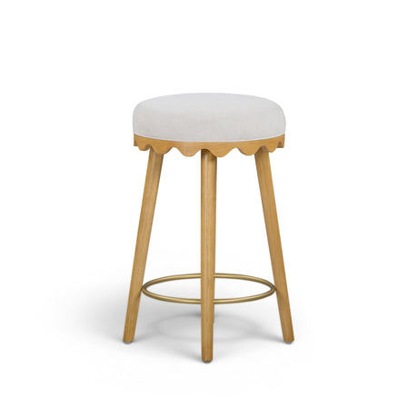 Oodle Cream Performance Vegan Mohair Natural Counter Stool by TOV Furniture at Eve Furniture