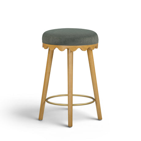 Oodle Green Performance Vegan Mohair Natural Counter Stool by TOV Furniture at Eve Furniture
