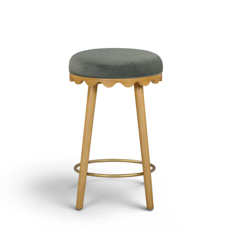Oodle Green Performance Vegan Mohair Natural Counter Stool by TOV Furniture at Eve Furniture