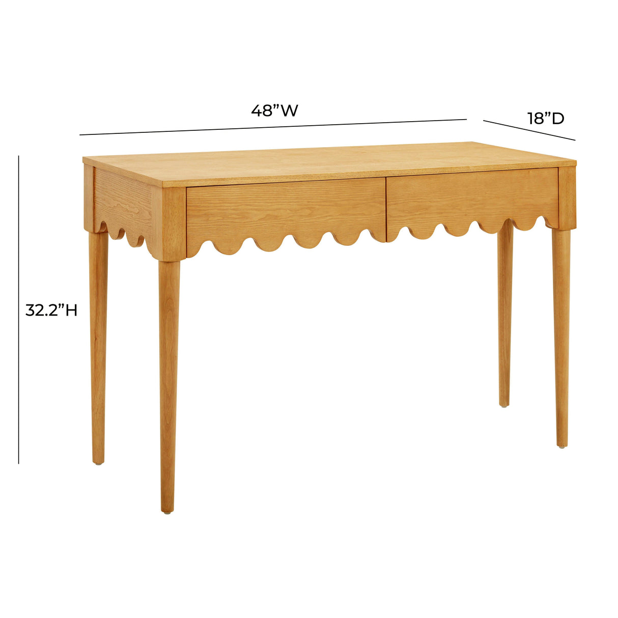 Oodle Natural Ash 2-Drawer Desk by TOV Furniture at Eve Furniture