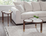 Oormi 3-Piece Banswara White Marble Inlay Table Set by Steve Silver at Eve Furniture