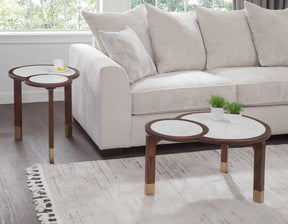 Oormi 3-Piece Banswara White Marble Inlay Table Set by Steve Silver at Eve Furniture