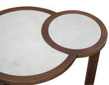 Oormi 3-Piece Banswara White Marble Inlay Table Set by Steve Silver at Eve Furniture
